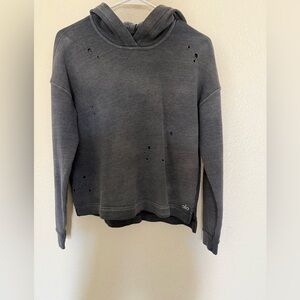 ALO Yoga Charcoal Distressed Hoodie